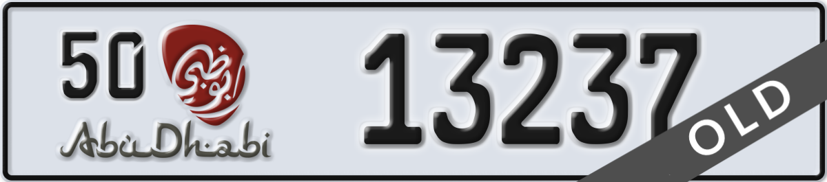 abu dhabi License Plate Number 13237 Code 50