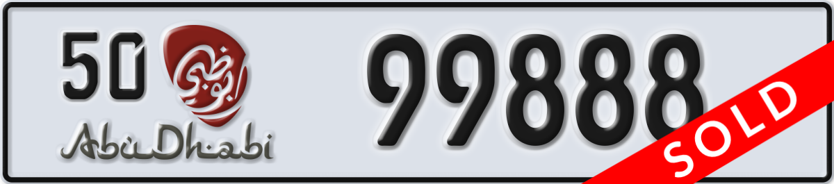 abu dhabi License Plate Number 99888 Code 50