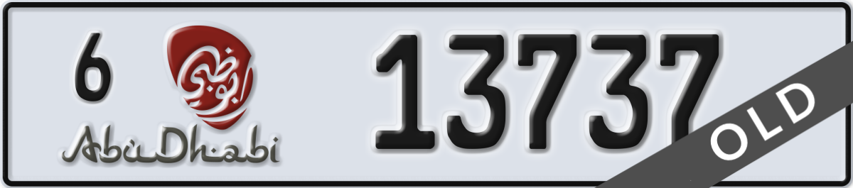 abu dhabi License Plate Number 13737 Code 6