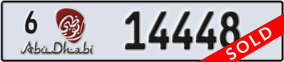 abu dhabi License Plate Number 14448 Code 6