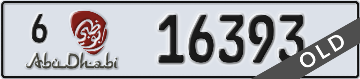 abu dhabi License Plate Number 16393 Code 6