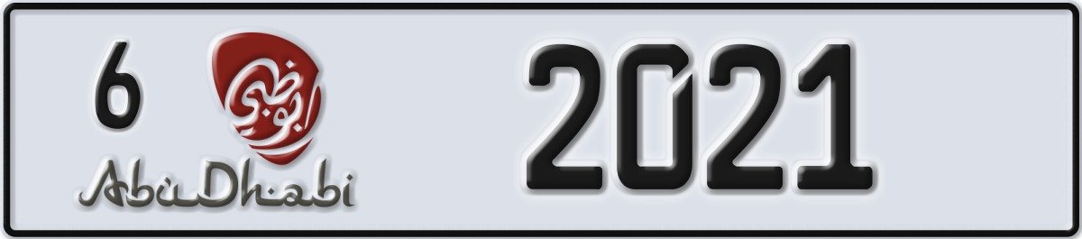 abu dhabi License Plate Number 2021 Code 6