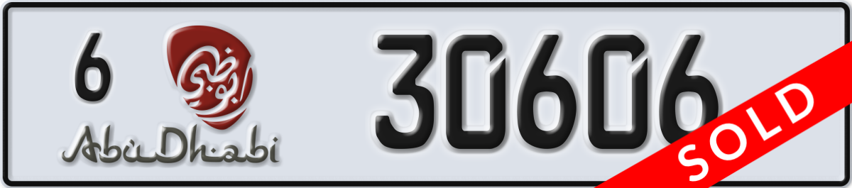 abu dhabi License Plate Number 30606 Code 6