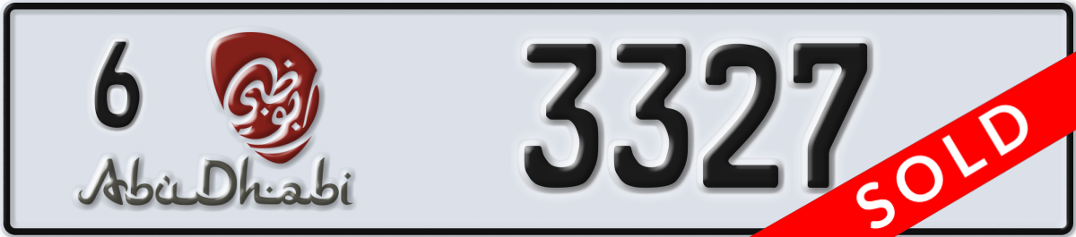 abu dhabi License Plate Number 3327 Code 6