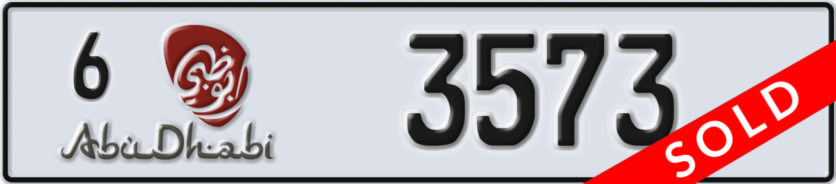 abu dhabi License Plate Number 3573 Code 6