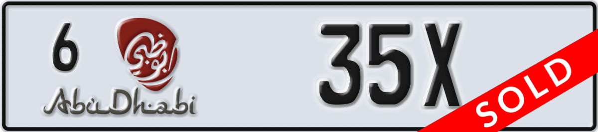 abu dhabi License Plate Number 35X Code 6