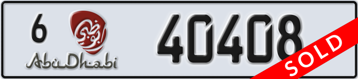 abu dhabi License Plate Number 40408 Code 6