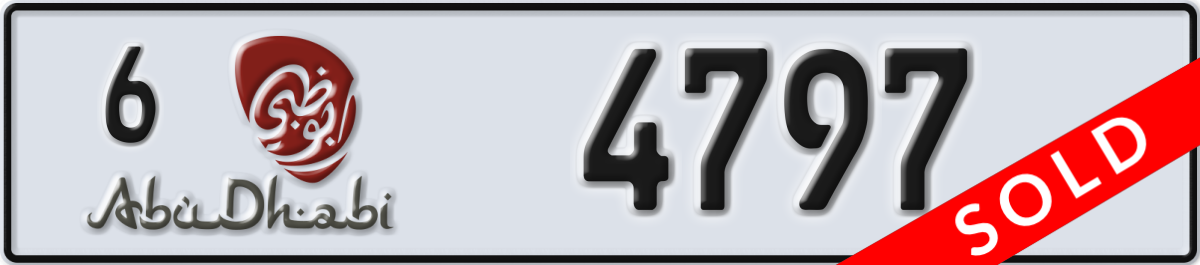 abu dhabi License Plate Number 4797 Code 6