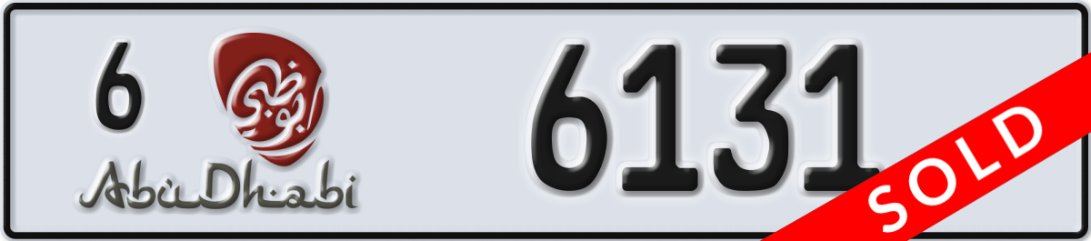 abu dhabi License Plate Number 6131 Code 6
