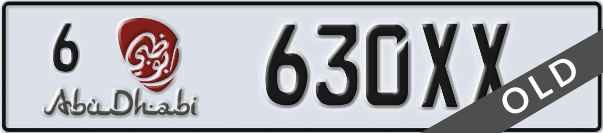 abu dhabi License Plate Number 630XX Code 6