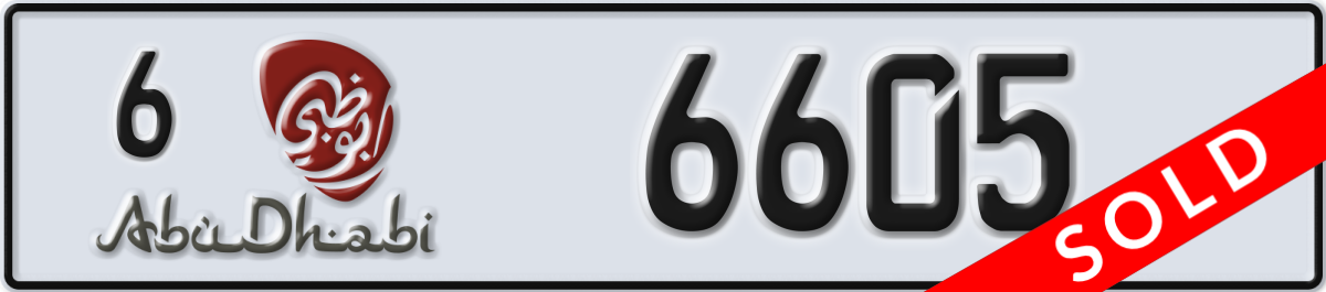 abu dhabi License Plate Number 6605 Code 6