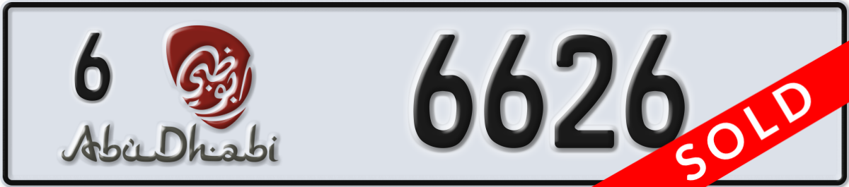 abu dhabi License Plate Number 6626 Code 6