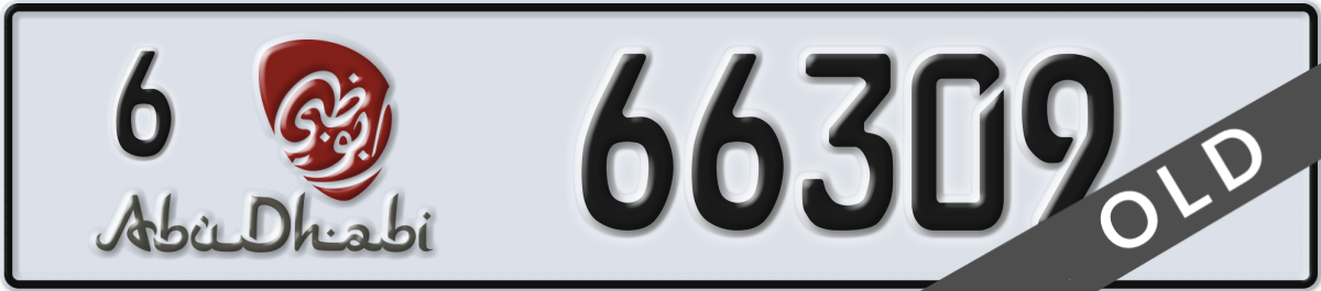 abu dhabi License Plate Number 66309 Code 6