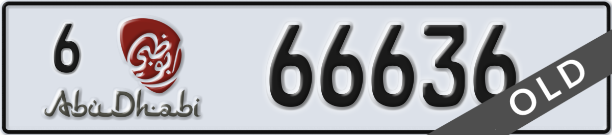 abu dhabi License Plate Number 66636 Code 6