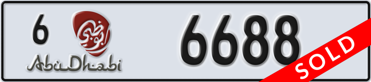 abu dhabi License Plate Number 6688 Code 6