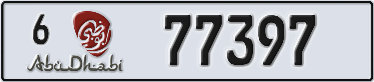 abu dhabi License Plate Number 77397 Code 6