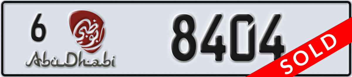 abu dhabi License Plate Number 8404 Code 6