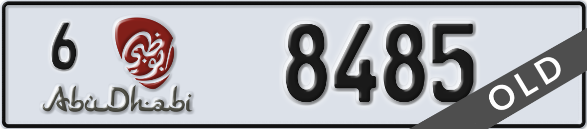 abu dhabi License Plate Number 8485 Code 6