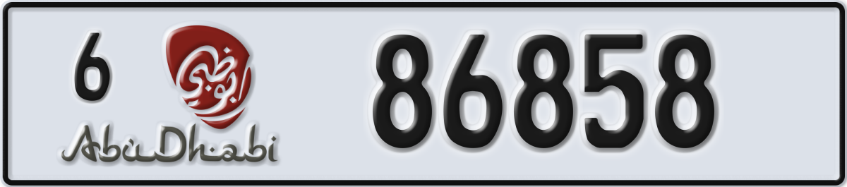 abu dhabi License Plate Number 86858 Code 6