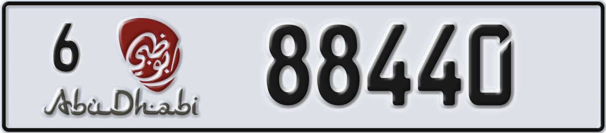 abu dhabi License Plate Number 88440 Code 6