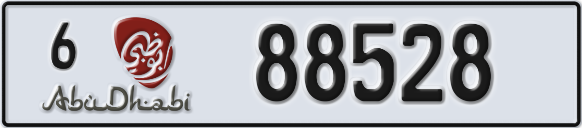 abu dhabi License Plate Number 88528 Code 6