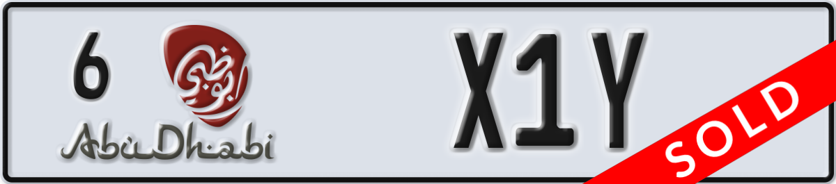 abu dhabi License Plate Number X1Y Code 6