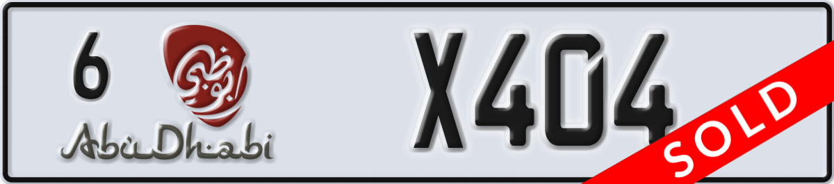 abu dhabi License Plate Number X404 Code 6