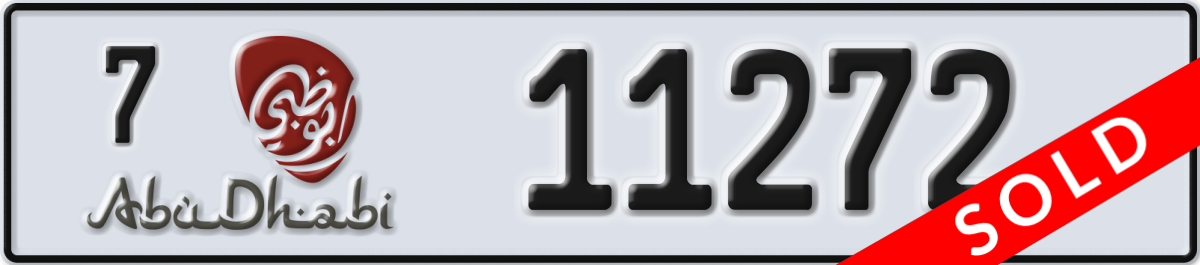abu dhabi License Plate Number 11272 Code 7