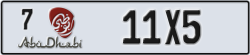 abu dhabi - code - 7 - number -11X5