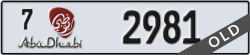 abu dhabi - code - 7 - number -2981