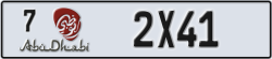 abu dhabi - code - 7 - number -2X41