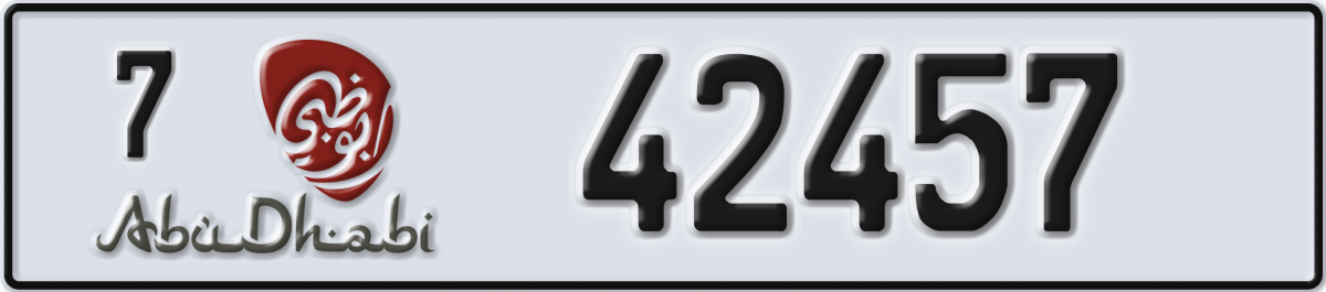 abu dhabi License Plate Number 42457 Code 7