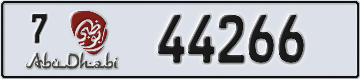 abu dhabi License Plate Number 44266 Code 7