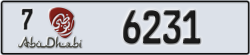abu dhabi - code - 7 - number -6231