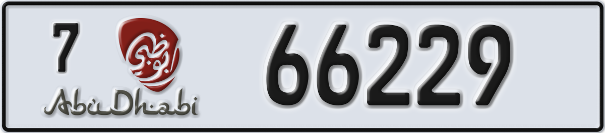 abu dhabi License Plate Number 66229 Code 7
