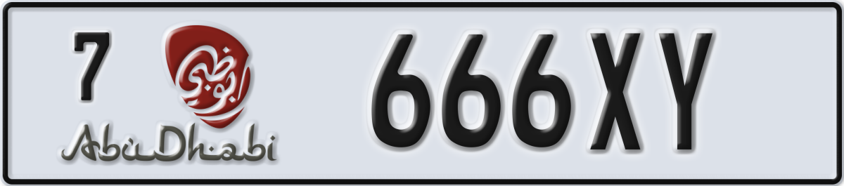 abu dhabi License Plate Number 666XY Code 7