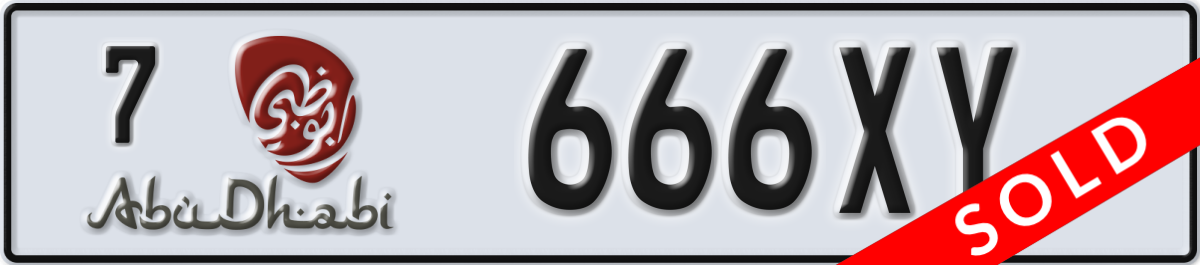 abu dhabi License Plate Number 666XY Code 7