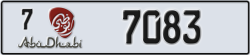 abu dhabi - code - 7 - number -7083
