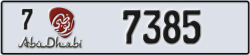 abu dhabi - code - 7 - number -7385