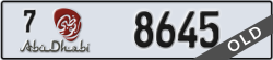 abu dhabi - code - 7 - number -8645