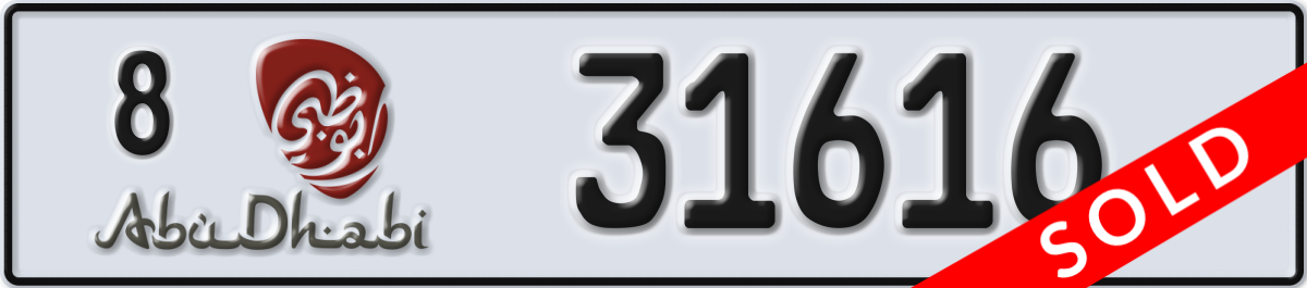 abu dhabi License Plate Number 31616 Code 8