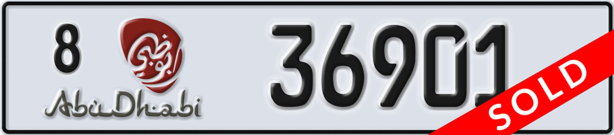 abu dhabi License Plate Number 36901 Code 8