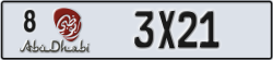 abu dhabi - code - 8 - number -3X21