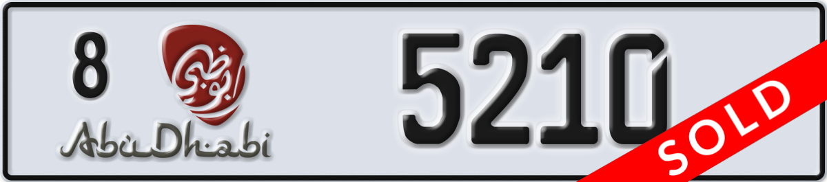 abu dhabi License Plate Number 5210 Code 8