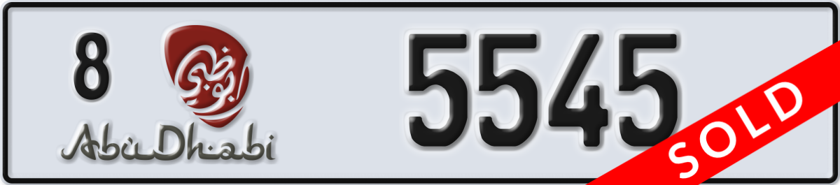 abu dhabi License Plate Number 5545 Code 8