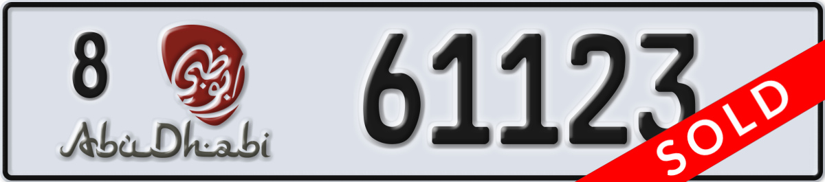 abu dhabi License Plate Number 61123 Code 8