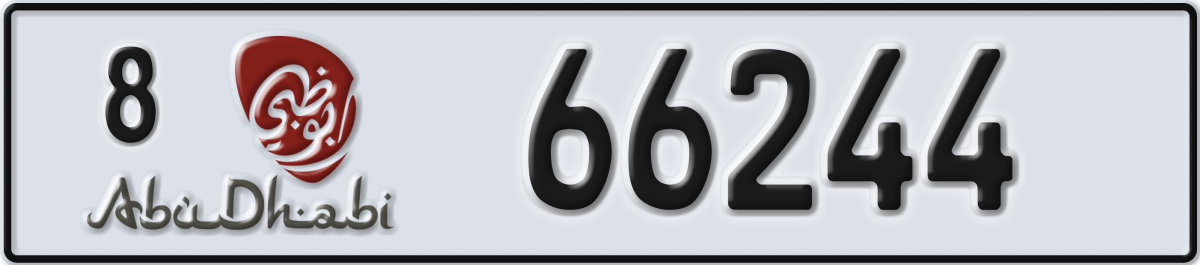 abu dhabi License Plate Number 66244 Code 8
