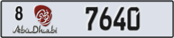 abu dhabi - code - 8 - number -7640