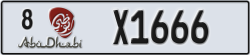 abu dhabi - code - 8 - number -X1666