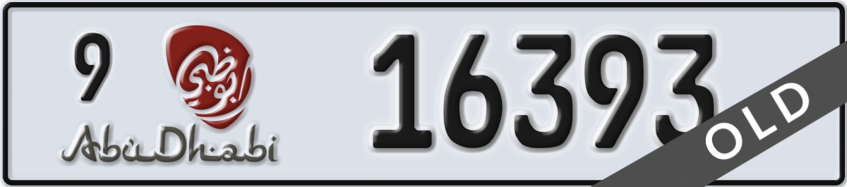 abu dhabi License Plate Number 16393 Code 9